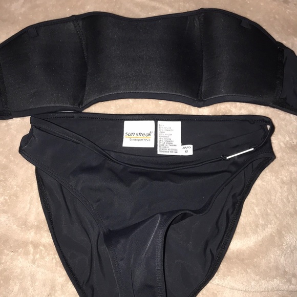 6 sun streak bikini with strapless top black - Picture 4 of 4